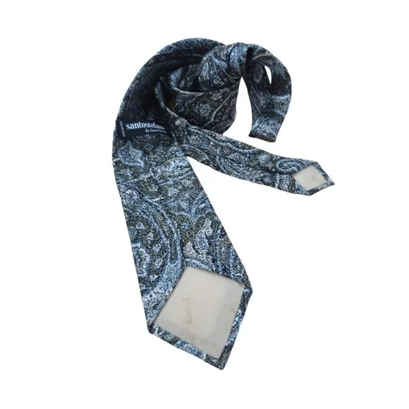 SANTOSTEFANO BY ITALO FERRETTI Green Paisley Silk Tie ITALY 58”/ 3.1” EX COND